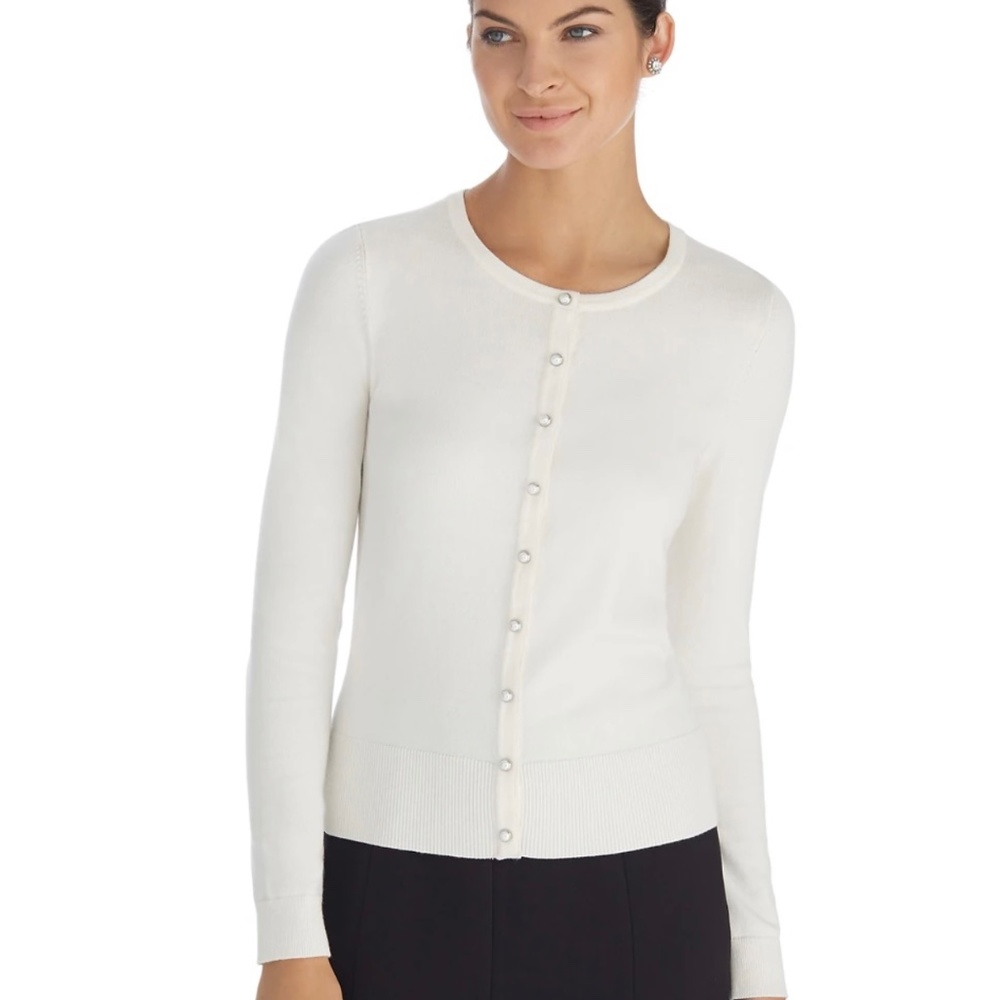 WHBM Long Sleeve Pearl Button Cardigan